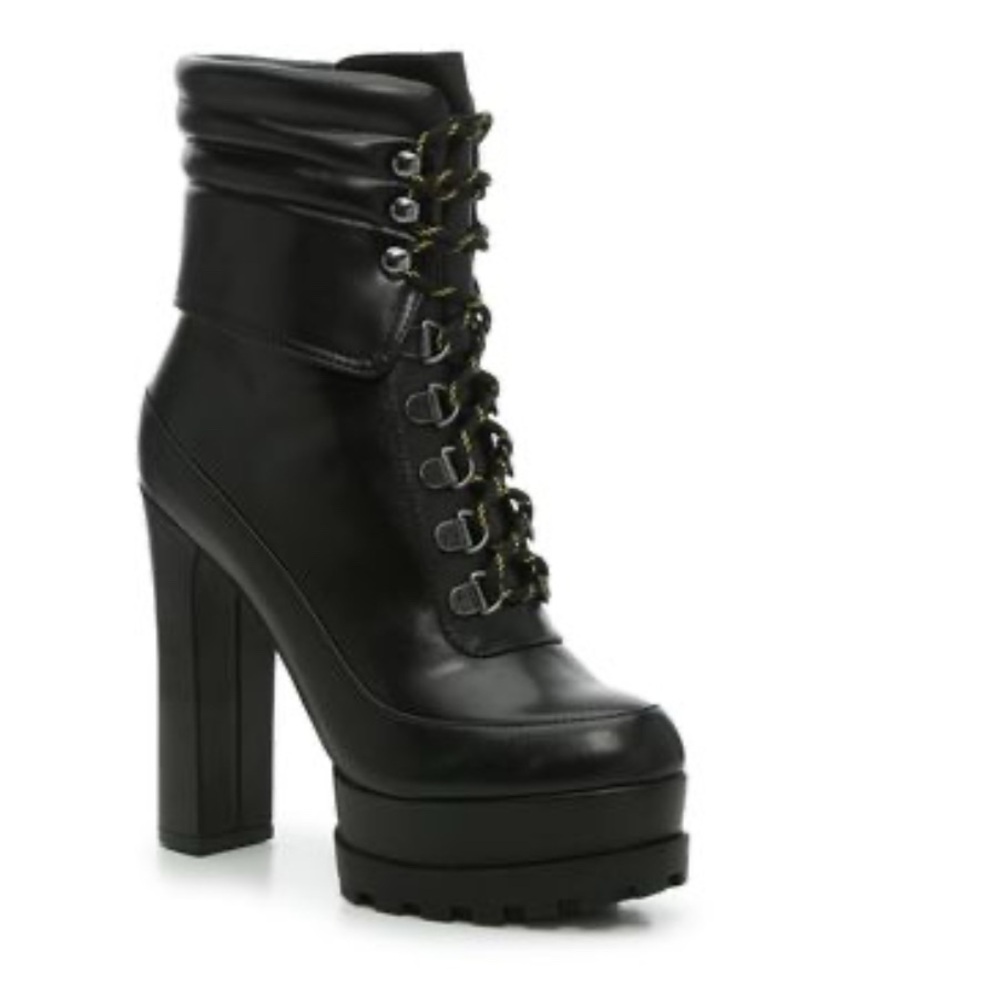 Jessica Simpson “Illroy” Black Platform Lace-Up High Heel Ankle Boots
